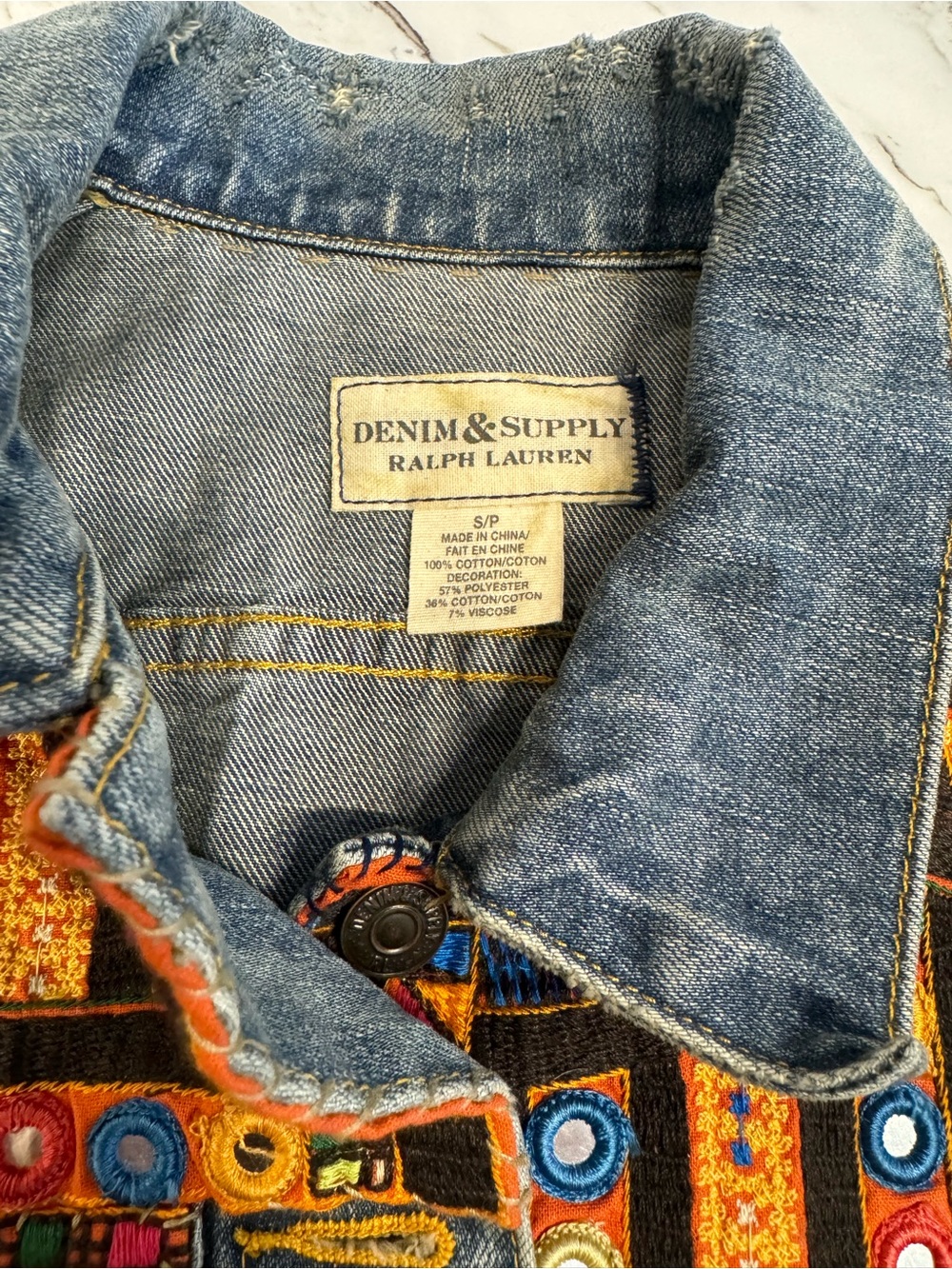 Denim & Supply Ralph Lauren Blue Denim Embroidered Jacket - Picture 6 of 10